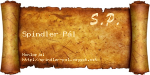 Spindler Pál névjegykártya
